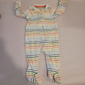 4/$10 Baby GAP Multicolor Striped Kids Footie Pajamas 0-3 Months
